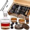 homia Whiskey Gift Set 14 pcs Whiskey Bottle and Old Fashioned Glasses 2 pcs Cocktail Smoker in Wodden Box with Wood Chips Whickey Stones 6 pcs included Gift for Men (Torch Not included)